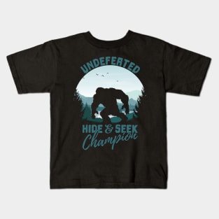 Bigfoot Undefeated Hide and Seek Champion Kids T-Shirt